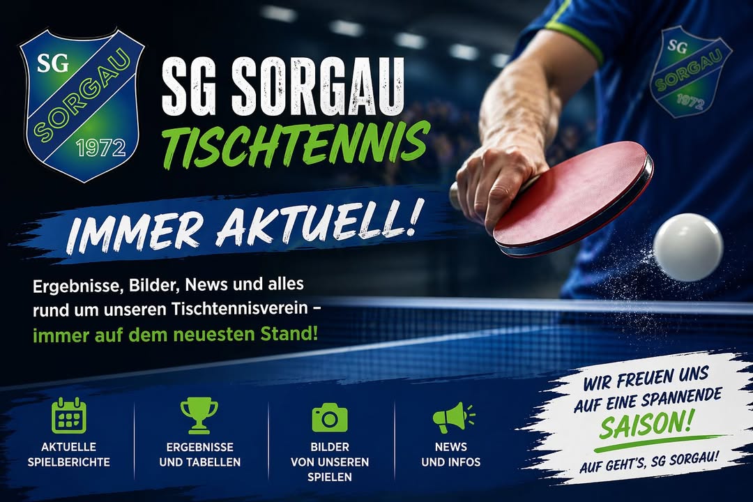 Die SG Sorgau startet digital durch! 🏓